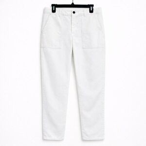 Bella Dahl White Pants 28 Relaxed Straight Crop‎ Coastal Cali Clean Minimalist